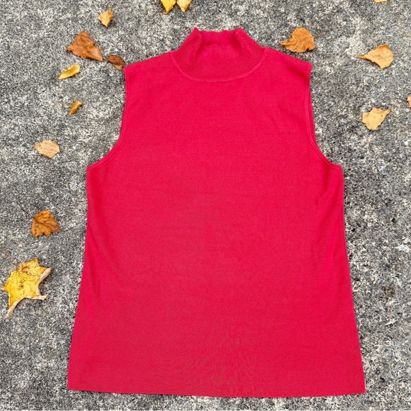 Chico's Tops - Chico's Vibrant Coral Red Sleeveless Silk Tank Top size L